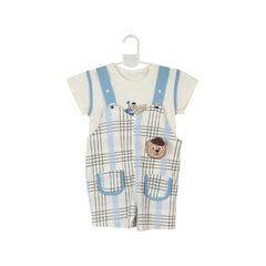 BOYS S/S 2PC ROMPER MZS-25 0-3M P07 W.G Default Title - MamasJan KidsWear
