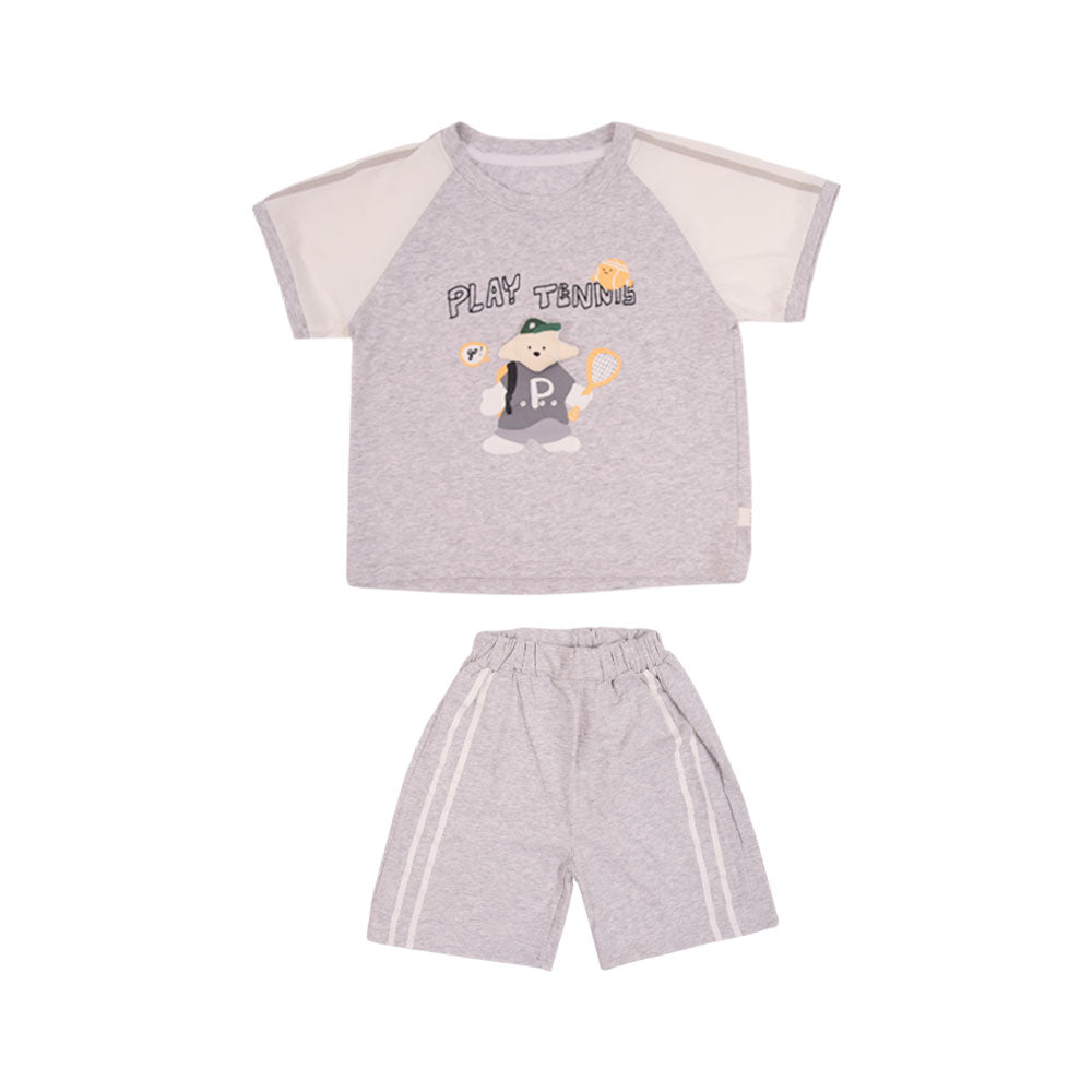 BOYS S/S 2PC KNICKER SUIT MZS-25 3-4 YEAR P-0210 W/G Default Title - MamasJan KidsWear