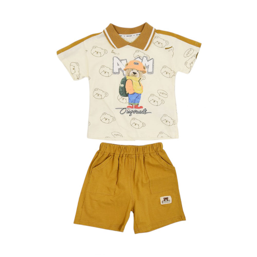 BOY S/S 2PC KNICKER SUIT MZS-25 2-3 YEAR 0105 W/G Default Title - MamasJan KidsWear
