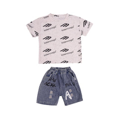 BOY S/S 2PC KNICKER SUIT MZS-25 4-5 YEAR 01010 W/G Default Title - MamasJan KidsWear