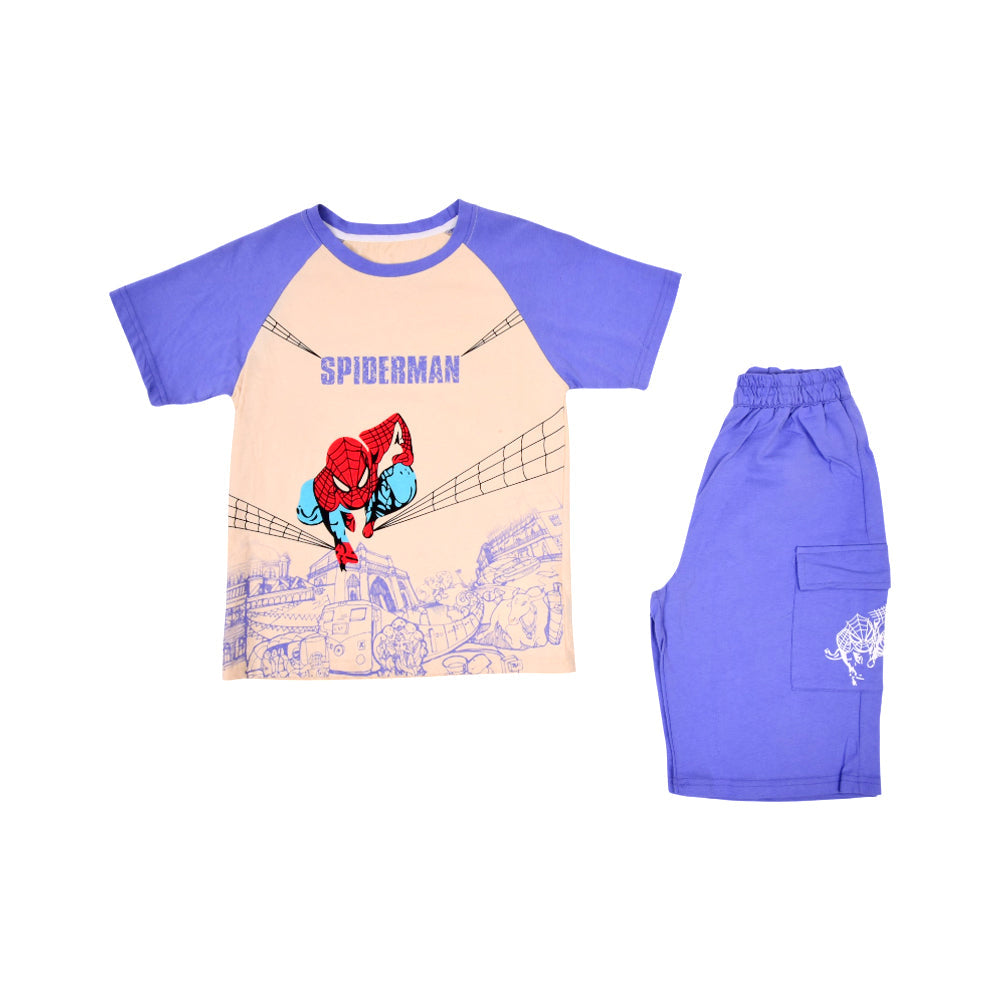 BOYS S/S 2PC KNICKER SUIT MZS-25 6-7 YEAR D-5018 Default Title - MamasJan KidsWear