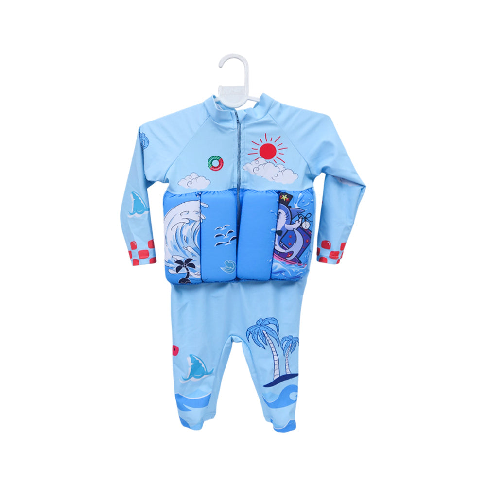 BOYS L/S 2PC SWIMMING COSTUME W-PADDING IR-25 4-5 YEAR 2805 Default Title - MamasJan KidsWear