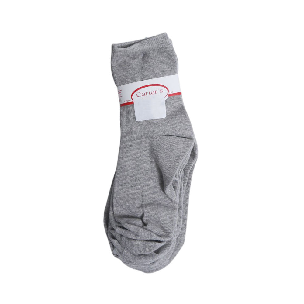 BABY 5PAIR SOCKS PLAIN GREY NICE&EASY MZS-25 6-10 YEAR 2730 Default Title - MamasJan KidsWear