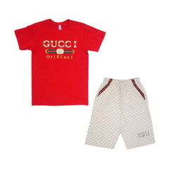 BOY S/S 2PC KNICKER SUIT Y/T MZS-25 5-6 YEAR 28658 Default Title - MamasJan KidsWear