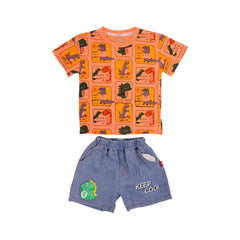 BOYS S/S 2PC TEE+DENIM SUIT LABUBU NZS-25 12-18M A-5 A.G Default Title - MamasJan KidsWear