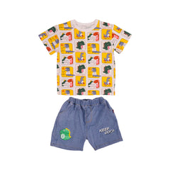 BOYS S/S 2PC TEE+DENIM SUIT LABUBU NZS-25 3-4 YEAR A-5 A. Default Title - MamasJan KidsWear