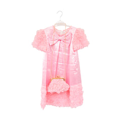 GIRLS S/L FANCY FROCK W-PURSE OFF WHT IR-25 5-6YEAR JM1223 9-10 Year - MamasJan KidsWear