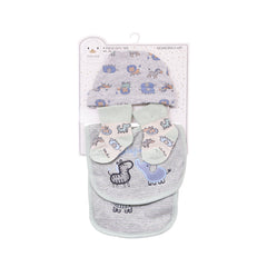 BABY 4PC CAP BIB SET NZW-25 96691 Default Title - MamasJan KidsWear