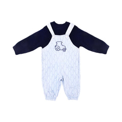 BOYS L/S 2PC ROMPER HOODED O.S.B NZW-25 6-9 M 610 Default Title - MamasJan KidsWear