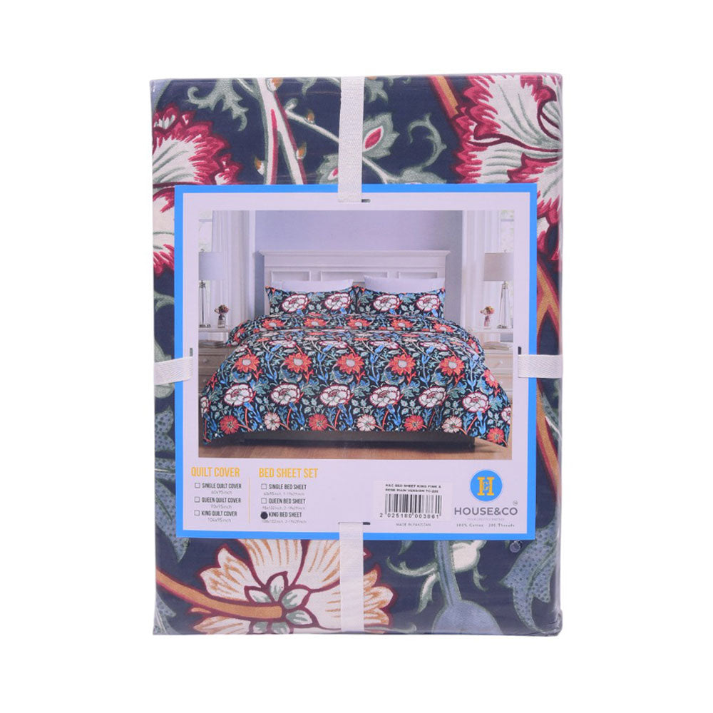 House & Co BED SHEET KINGPINK & ROSE MAIN VERSION TC-200 Default Title - MamasJan Household