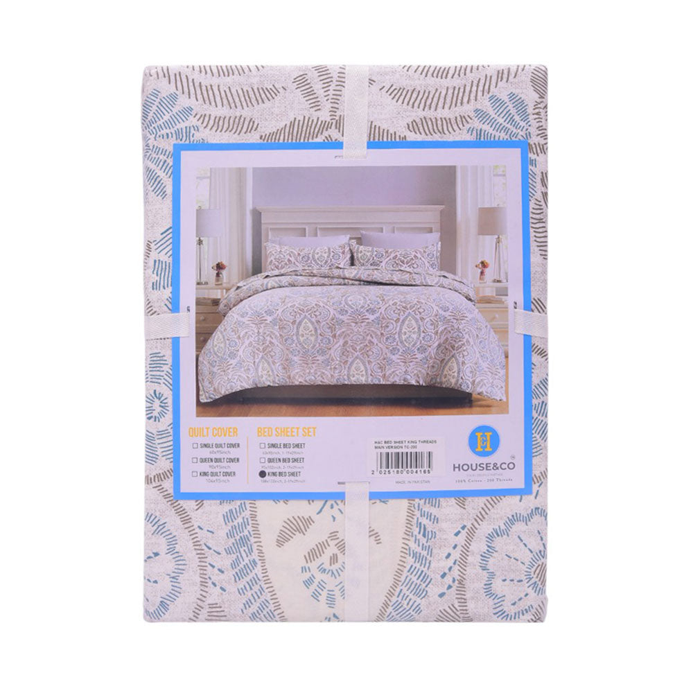 House & Co BED SHEET KING THREADS PLUS MAIN VERSION TC-200 Default Title - MamasJan Household