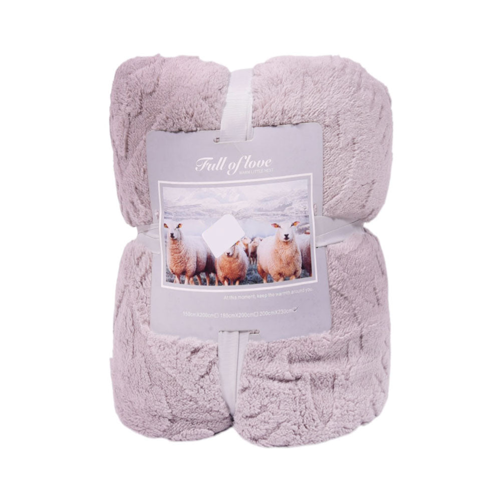 FLEECE BLANKET IR LIGHT-GREY 62301-3 Default Title - MamasJan Household