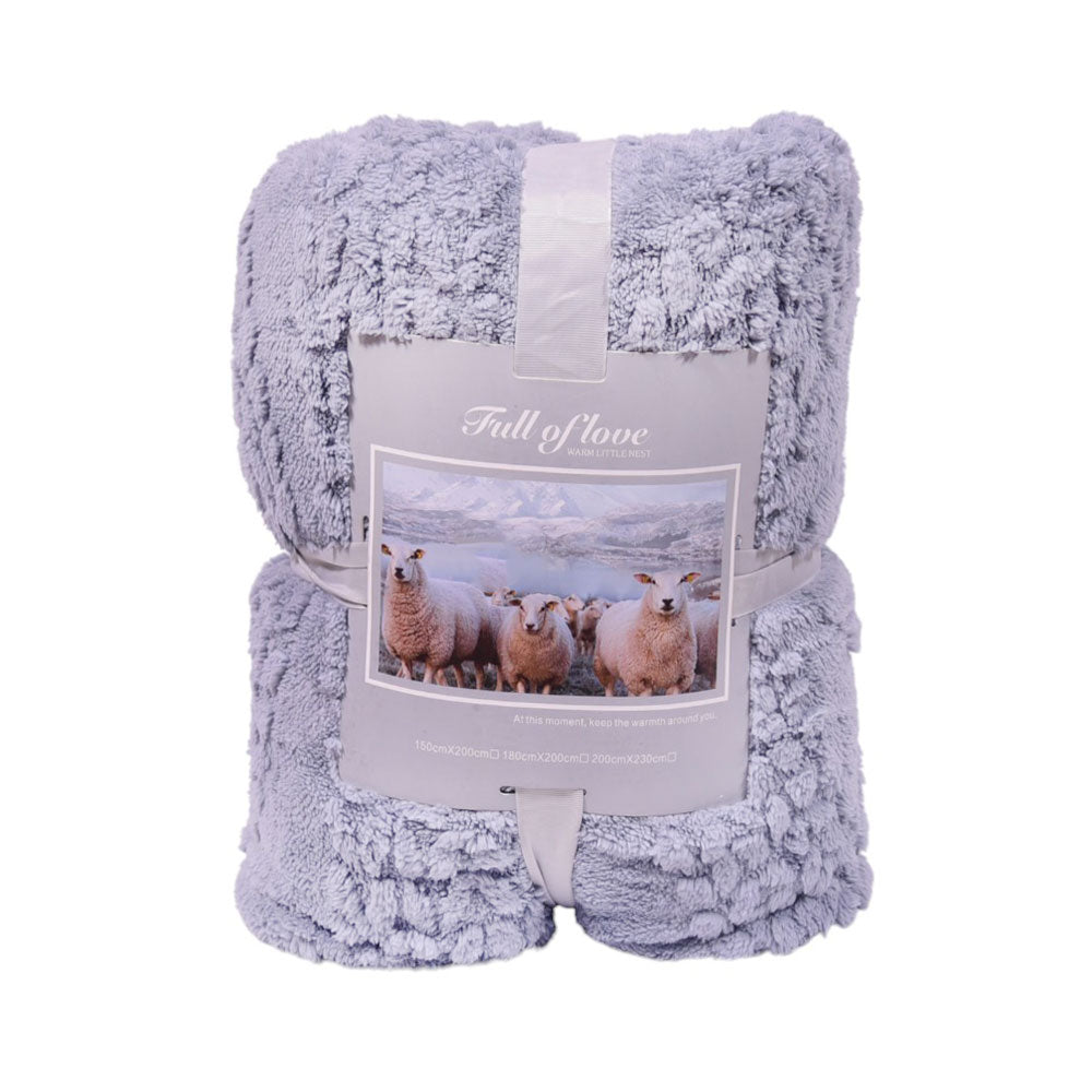 FLEECE BLANKET IR MEDIUM-BLUE 62301-5 Default Title - MamasJan Household