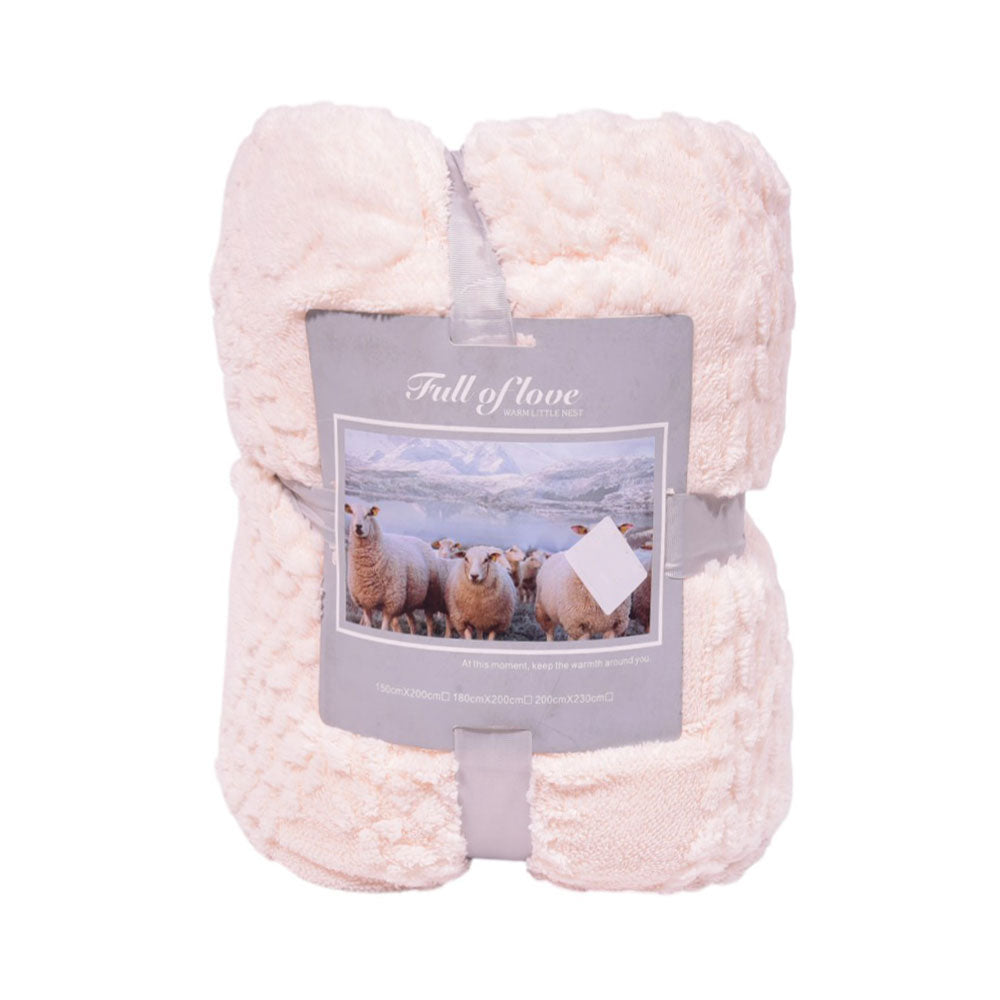 FLEECE BLANKET IR OFF-WHITE 62301-5 Default Title - MamasJan Household