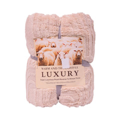 FLEECE BLANKET IR BEIGE 62301-6 Default Title - MamasJan Household