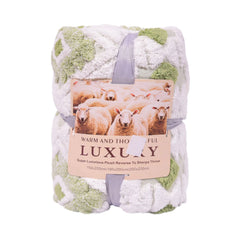 FLEECE BLANKET IR GREEN & WHITE 62301-7 Default Title - MamasJan Household