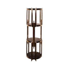 FLOWER STAND GOLDEN 4 SHELF ROUND-P21809 Default Title - MamasJan Household