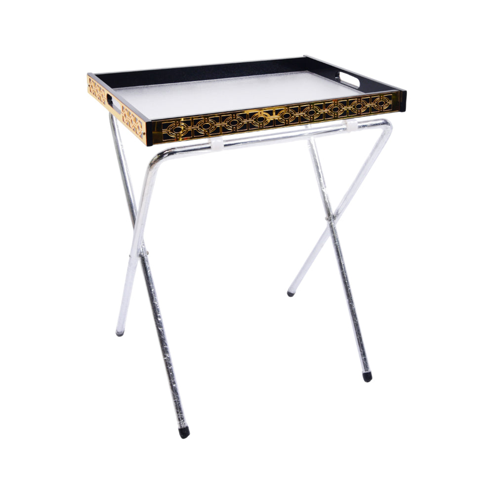 FOLDING TABLE ACRYLIC BLACK/GOLDEN Default Title - MamasJan Household