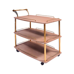 TEA TROLLEY 3 SHELF STATE-117 TEXTURE WOOD-E08 Default Title - MamasJan Household