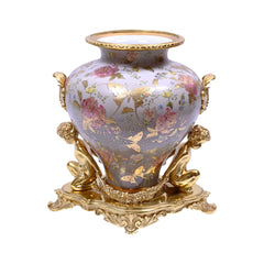 VASE PORCELAIN BRASS IR H-PV122-194 JS-LT047-0BB8 Default Title - MamasJan Décor