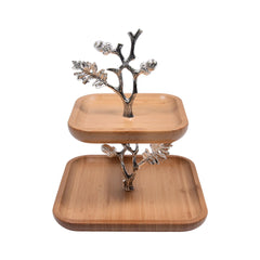 DISH 2 TIER ORCHID WB-1655 Default Title - MamasJan Décor