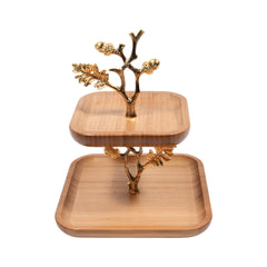 DISH 2 TIER ORCHID WB-1656 Default Title - MamasJan Décor