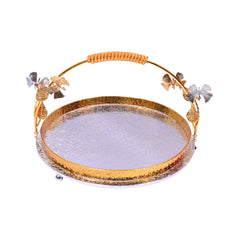 TRAY W-HANDLE BA78S/G Default Title - MamasJan Decoration