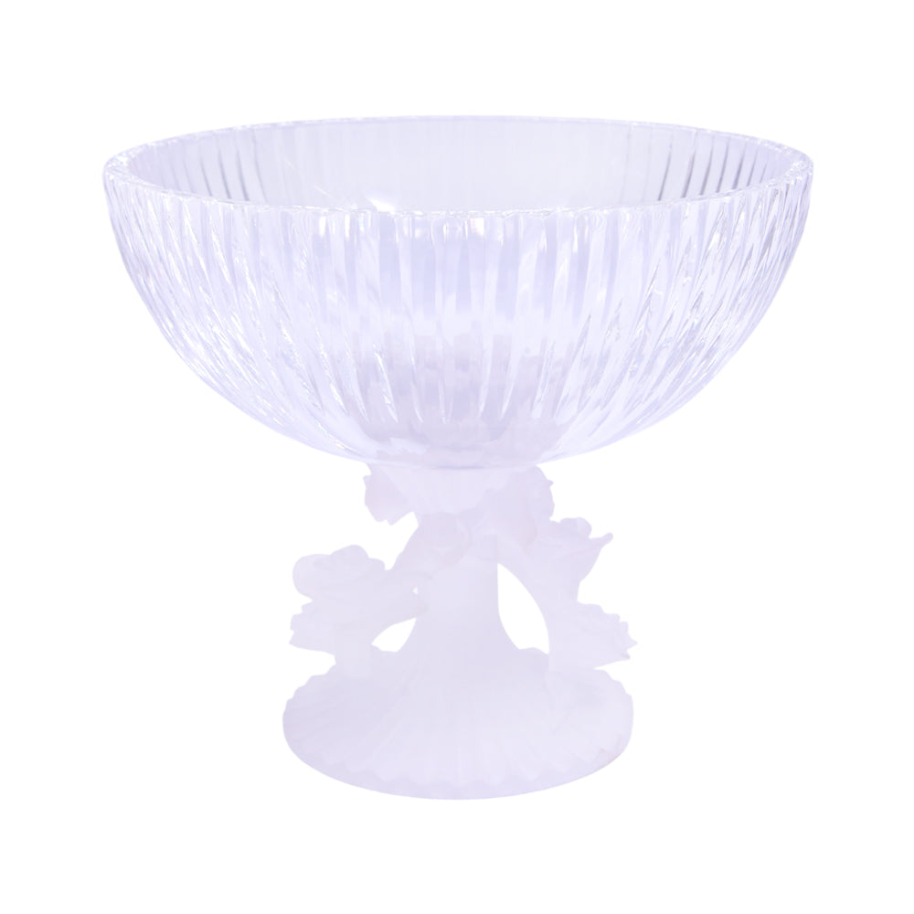 BOWL FRUIT CRYSTAL FROSTED BASE FB-1033CL Default Title - MamasJan Décor