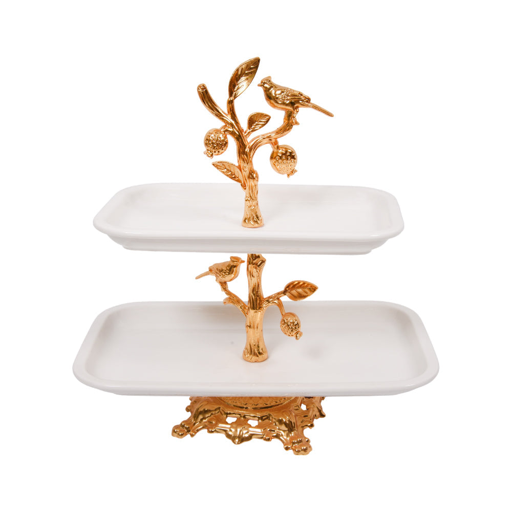 DISH PORCELIN TWO TIRE ST1306-2T Default Title - MamasJan Crockery