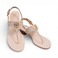 MK HANNAH THONG SANDAL 49S5HNFS2B VANILLA 10 Default Title - MamasJan Ladies Shoes & Bags
