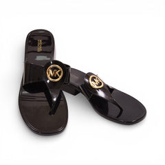 MK HANNAH JELLY THONG SLIDE PVC 49S5HNFA1B BLACK 9 Default Title - MamasJan Ladies Shoes & Bags