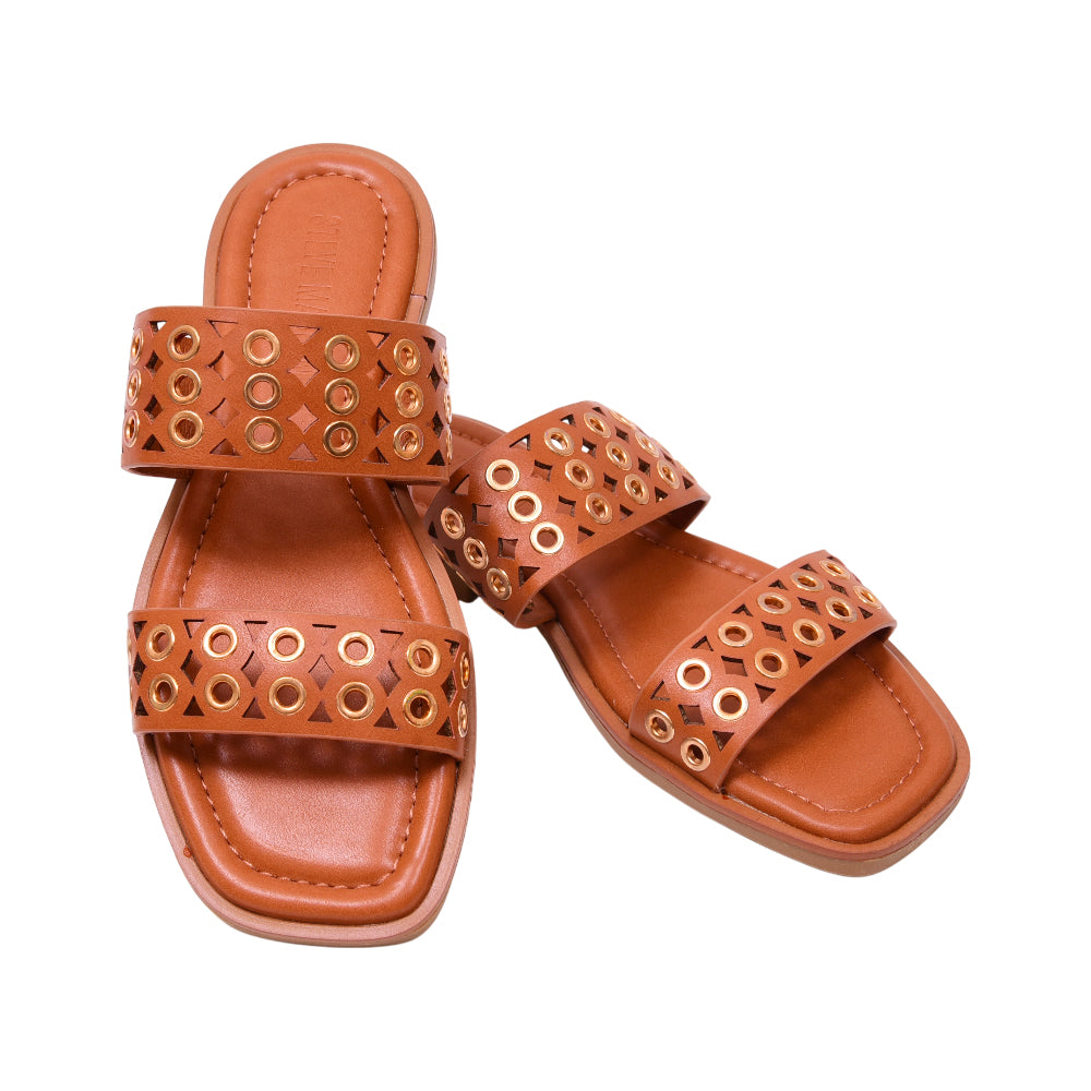 STEVE MADDEN ERRAND SLIPPER ERRA01S1 BROWN-MULTI 6.5 Default Title - MamasJan Ladies Shoes & Bags