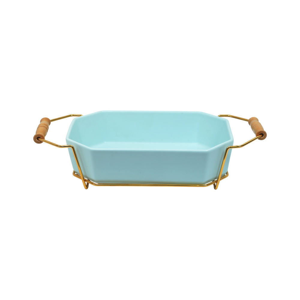 DISH WITH STAND RECTANGULAR ONE MORE IR 7125D-C524-11.5R Default Title - MamasJan Crockery