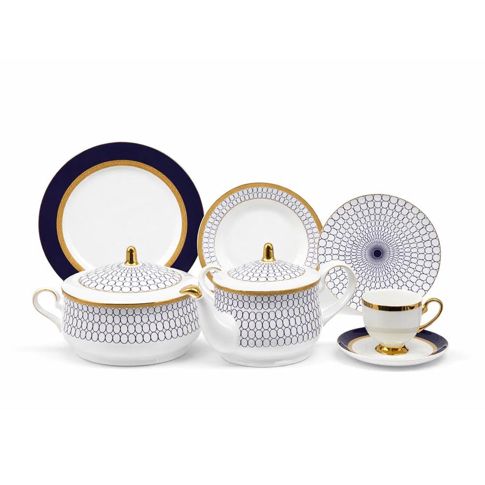 DINNER SET 61PC NEW BONE CHINA GGK-GOLD(JZ) Default Title - MamasJan Crockery