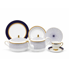 DINNER SET 61PC NEW BONE CHINA GGK-GOLD(JZ) Default Title - MamasJan Crockery