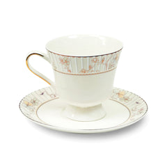CUP & SAUCER NEW BONE CHINA 3 SHAPE JH4 TMC (Pack of 6) Default Title - MamasJan Crockery