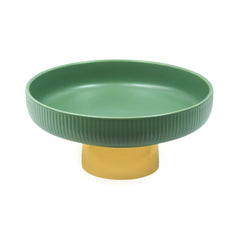 BOWL FOOTED CERAMIC 10 INCH DISTLJ-24 LIGHT GREEN Default Title - MamasJan Crockery
