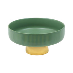 BOWL FOOTED CERAMIC 8INCH DISTLJ-26 LIGHT GREEN Default Title - MamasJan Crockery
