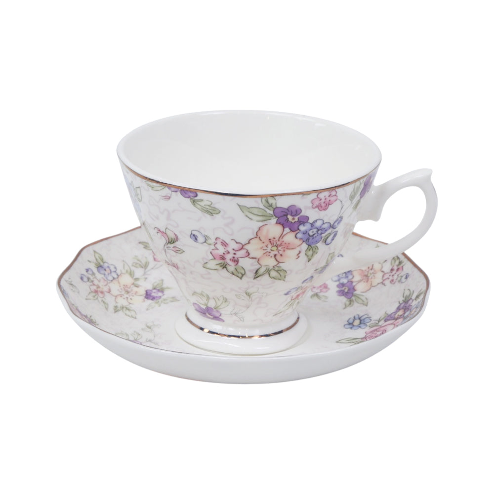 CUP & SAUCER BONE CHINA YS003 FE (Pack of 6) Default Title - MamasJan Crockery