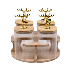 SPICE SET 4PC BOROSILICATE REVOLVING Q2256-3 Default Title - MamasJan Crockery