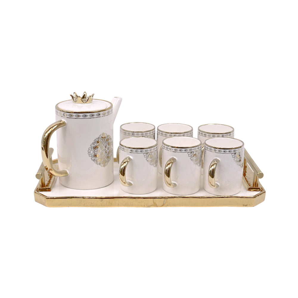 COFFEE SET 9PC CERAMIC SHINE COLLECTION ABC-386W Default Title - MamasJan Crockery