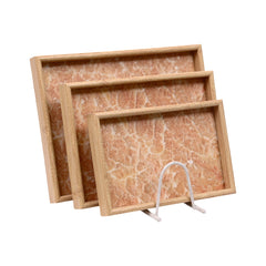TRAY SET 3PC WOODEN ABC25-A685-1 Default Title - MamasJan Crockery