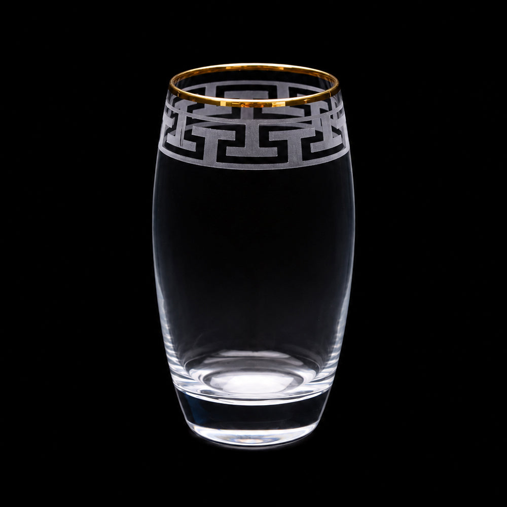 GLASS PSB HAND CUT BARREL GOLD 41020-56-B022 (Pack of 6) Default Title - MamasJan Crockery