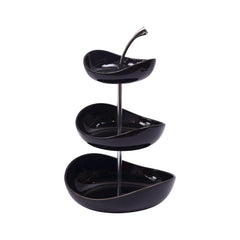 BOWL 3 TIRE HF49 BLACK HFE Default Title - MamasJan Crockery