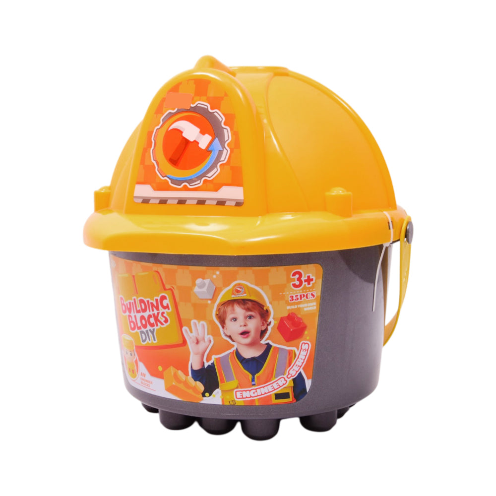 66194-4 DIY BUILDING BLOCKS IN BUCKET 35PC IR Default Title - MamasJan Toys