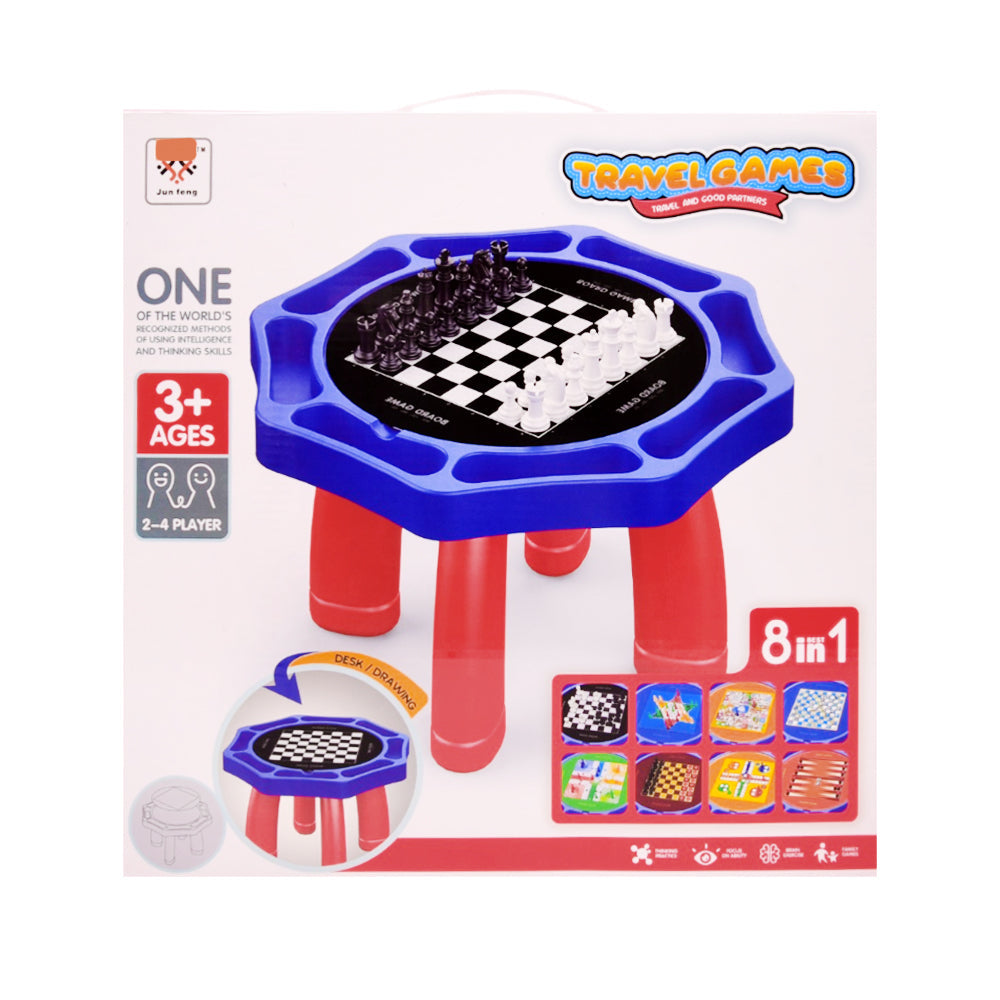 JF378-86A TRAVEL BOARD GAME DESK 8IN1 IR Default Title - MamasJan Toys