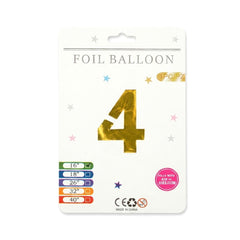 FOIL BALLOON NUMBER 4 Default Title - MamasJan Toys