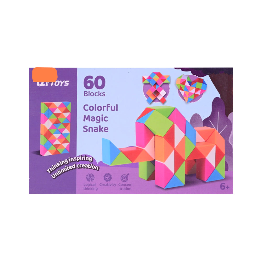 EQY563 COLORFULL MAGIC SNAKE BLOCKS 60PC H.B Default Title - MamasJan Toys