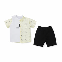 BOYS S/S 3PC KNICKER SUIT 2667 ZHW-26 4-5YEAR LEMON MINIMAX Default Title - MamasJan KidsWear