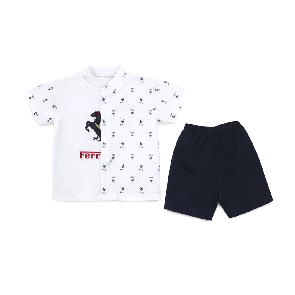 BOYS S/S 3PC KNICKER SUIT WHITE ZHS-26 12-18M 2683 Default Title - MamasJan KidsWear